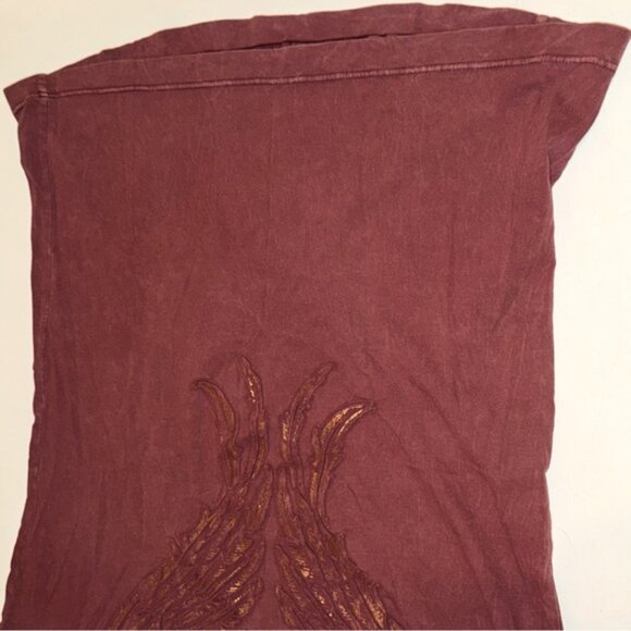 Sinful / Affliction Gold Wing and Embellished Short Sleeve T-Shirt - Picture 6 of 8